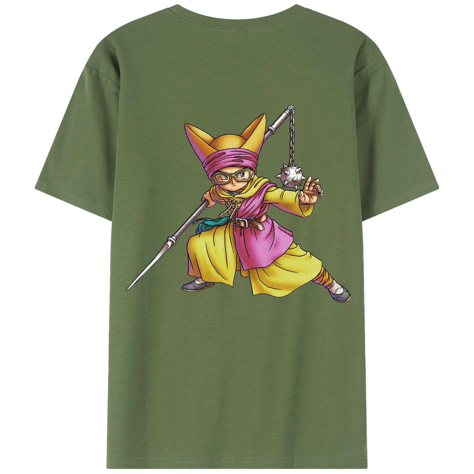 （画像用） ドラゴンクエスト Doragon Kuesuto Dragon Quest 綿100％ メンズ半袖Tシャツ（バックプリント） 通気性